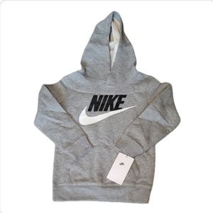 Boy's Nike Pullover Fleece Hoodie Little Kids Size 5 NWT Gray